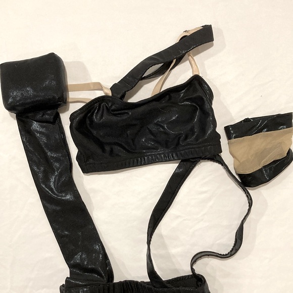 Dance costume brand unknown XS adult shimmering black chic industrial vibes - Picture 3 of 4